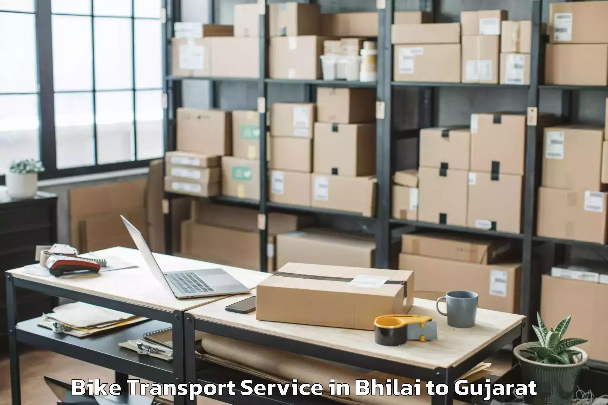 Book Bhilai to Ghoghamba Bike Transport Online